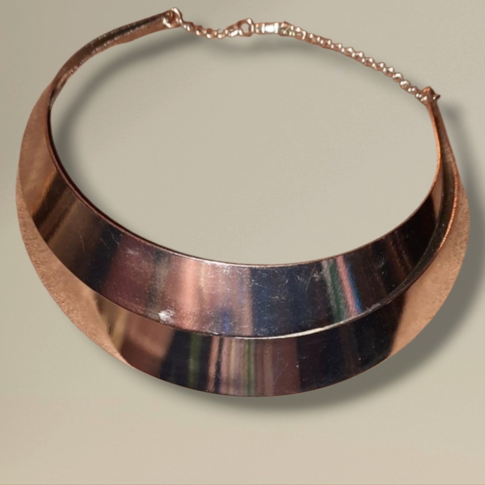 Silvertone choker Collar Chunky Bold Statement necklace